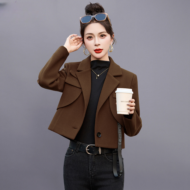 短款小西装毛呢外套女秋冬2025新款高级感小个子韩版气质呢子大衣