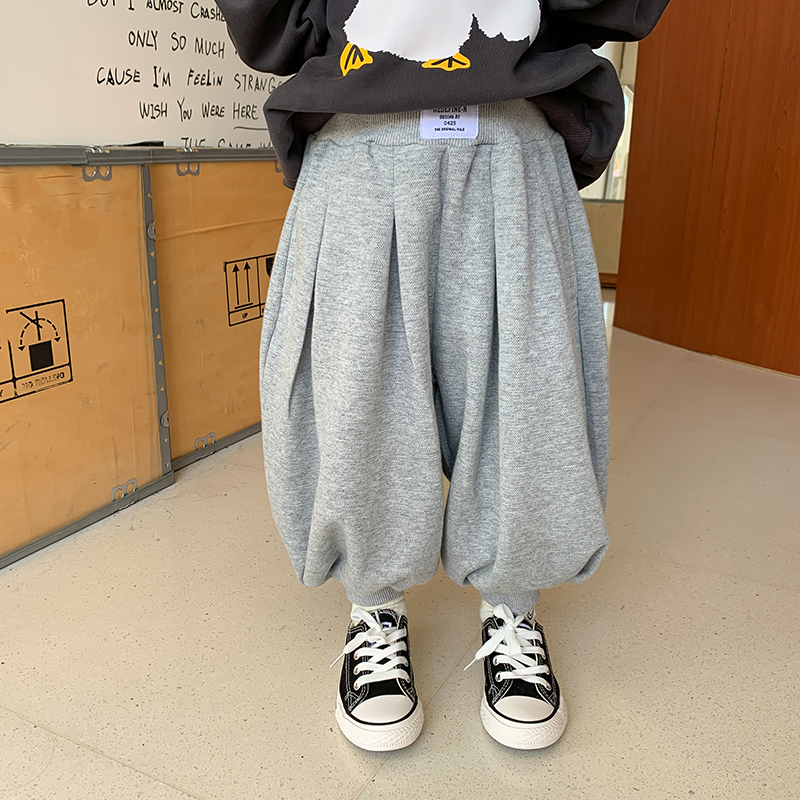 男童春秋款裤子2025新款中小童宽松灯笼裤子儿童秋季休闲束脚长裤