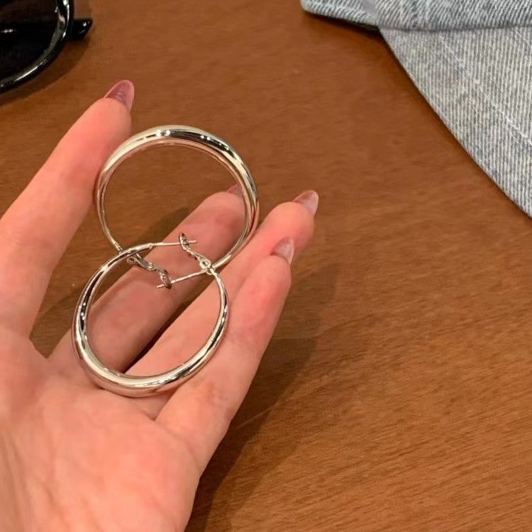 铜合金耳饰 【大号+小号2对装】简约个性耳圈气质冷淡风耳饰8011