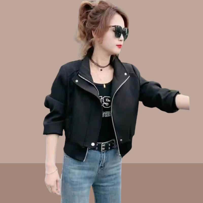 2025春秋季新款女士又酷又飒短外套小个子时尚宽松气质减龄棒球服