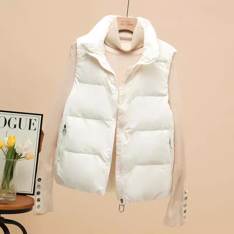 爆款洋气棉服马甲女款2025新款冬季小个子洋气短款保暖坎肩马夹