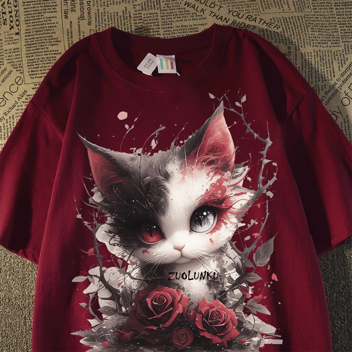 美式短袖T恤夏季新款印花潮流港风宽松休闲潮牌圆领高街上衣服ins