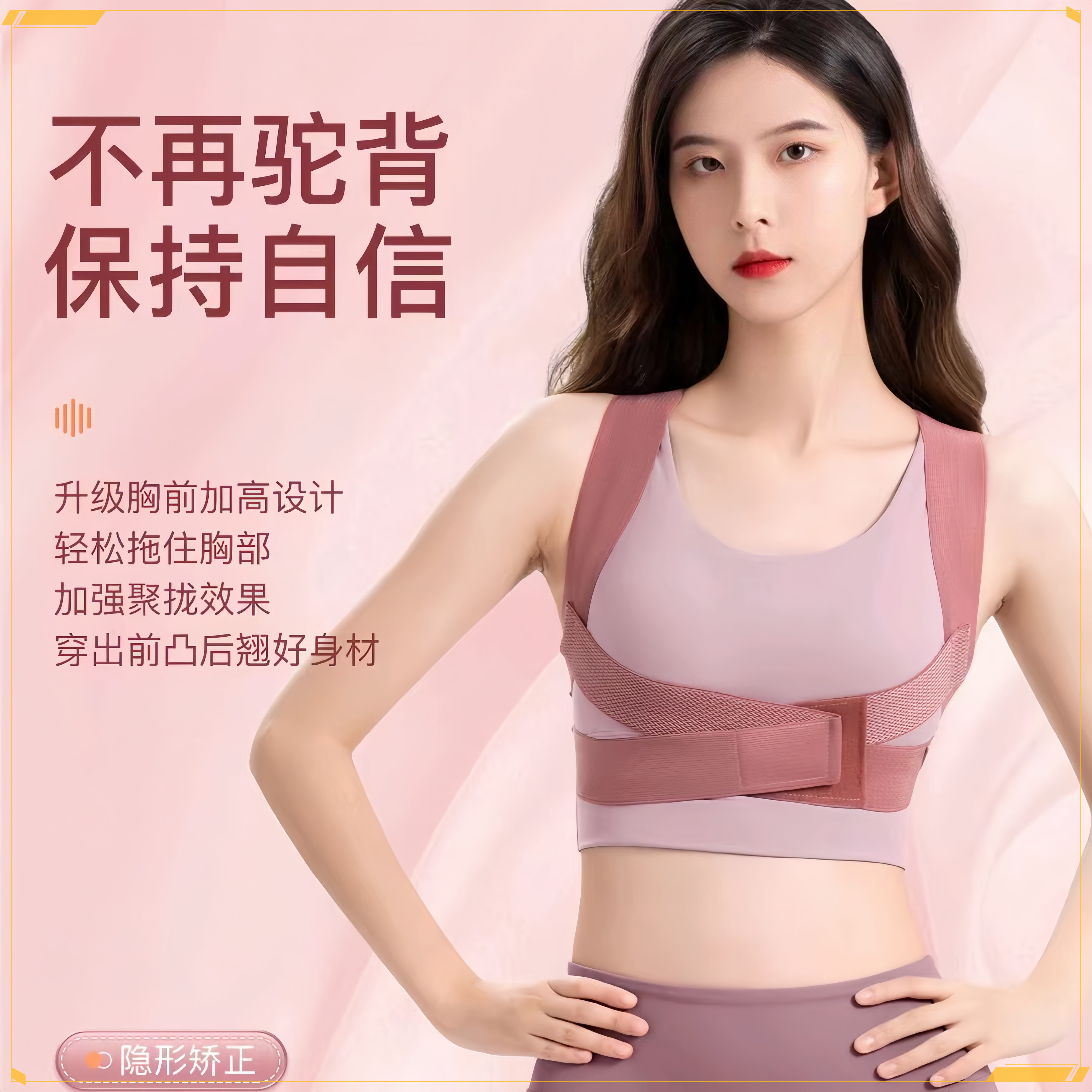 张雨绮同款美背坐姿纠正器驼背无痕背背带塑形带无痕塑形矫姿带佳