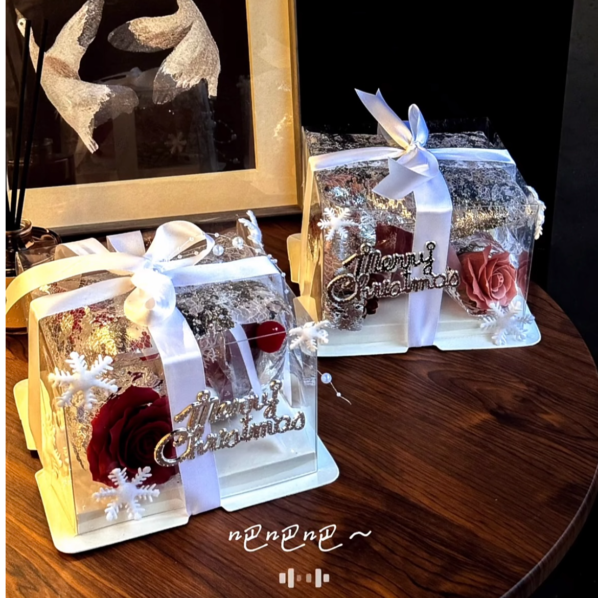 圣诞节平安果礼盒DIY材料包送女友闺蜜创意礼物花店奶酪蛋糕方盒