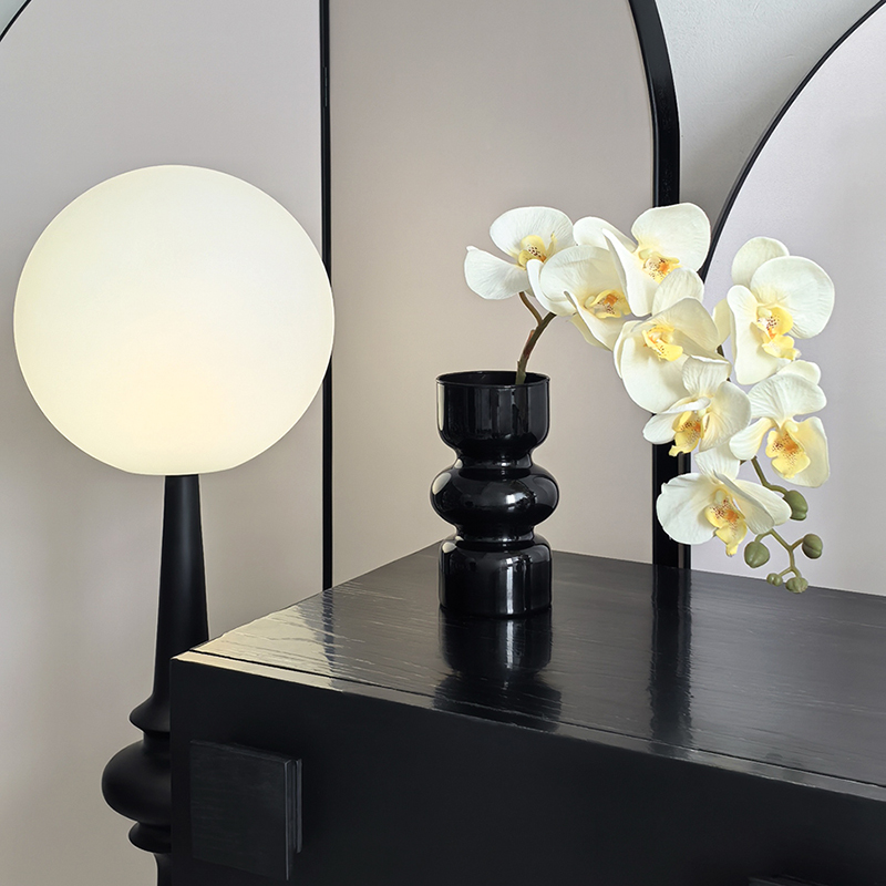 态生活十头蝴蝶兰仿真花摆件餐桌软装插花玻璃花瓶轻奢高级感摆设