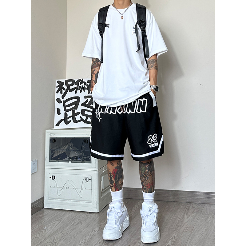美式短裤男夏季高街潮牌痞帅篮球运动裤衩宽松大码嘻哈五分中裤子
