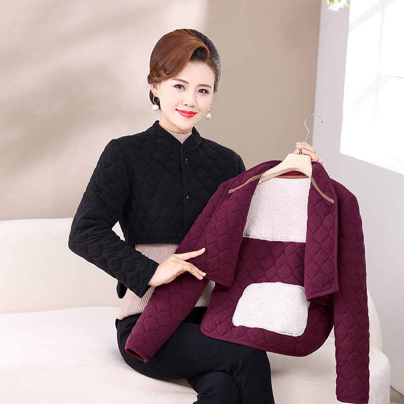 中老年长袖护肩膀坎肩背心加绒加厚睡觉颈椎护肩马甲披肩护腰护背