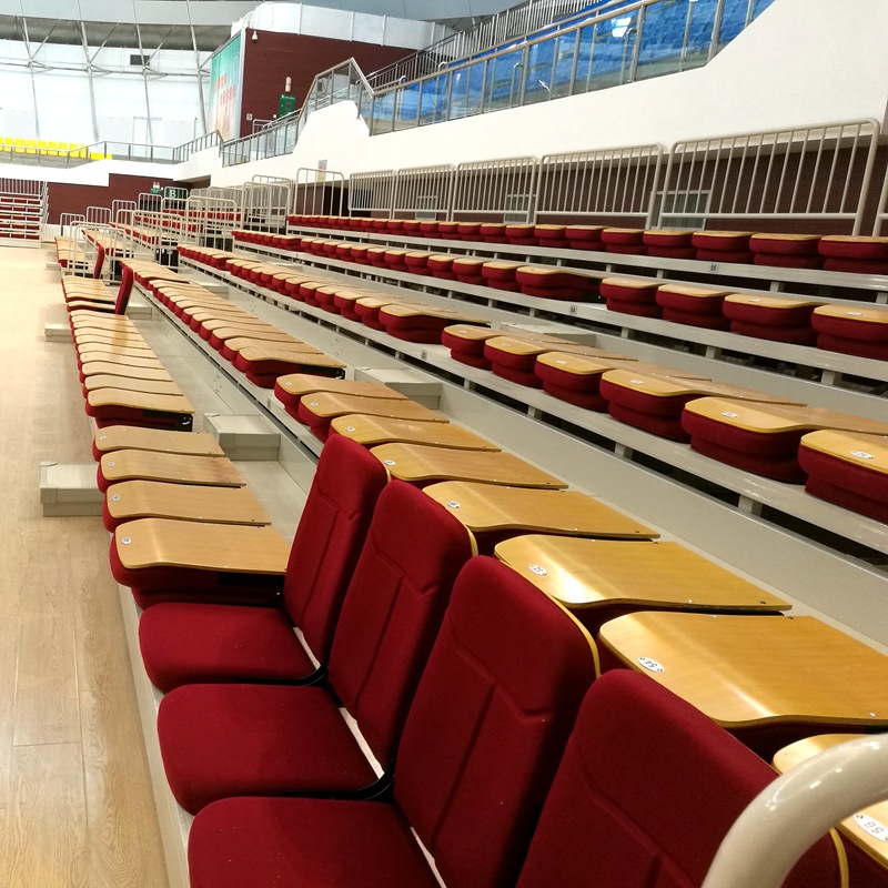 定制电动伸缩看台体育馆移动折叠活动座椅影剧院阶梯软包观众坐席
