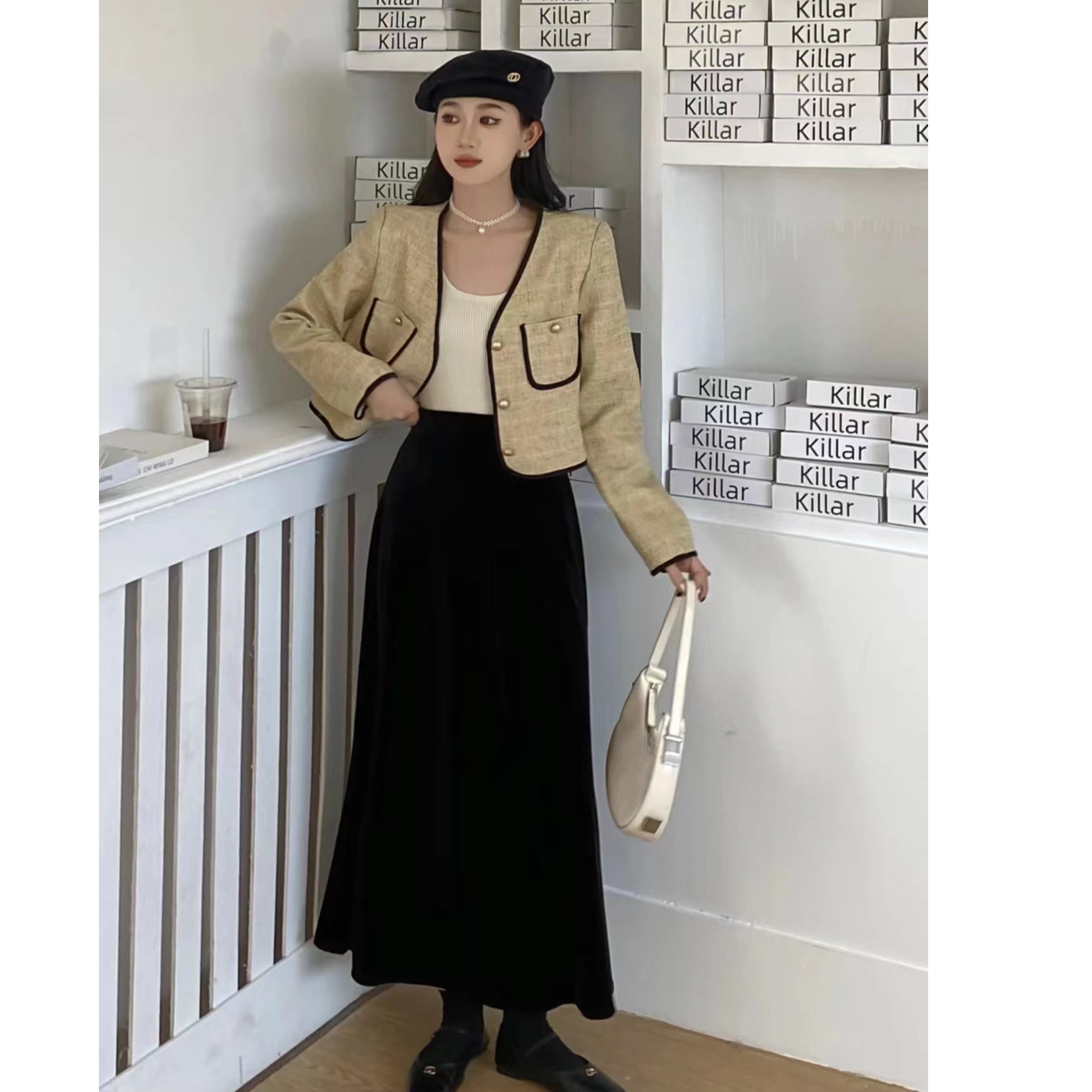 2026秋冬新款修身显瘦金丝绒鱼尾裙美女气质服装流光中长款半身裙