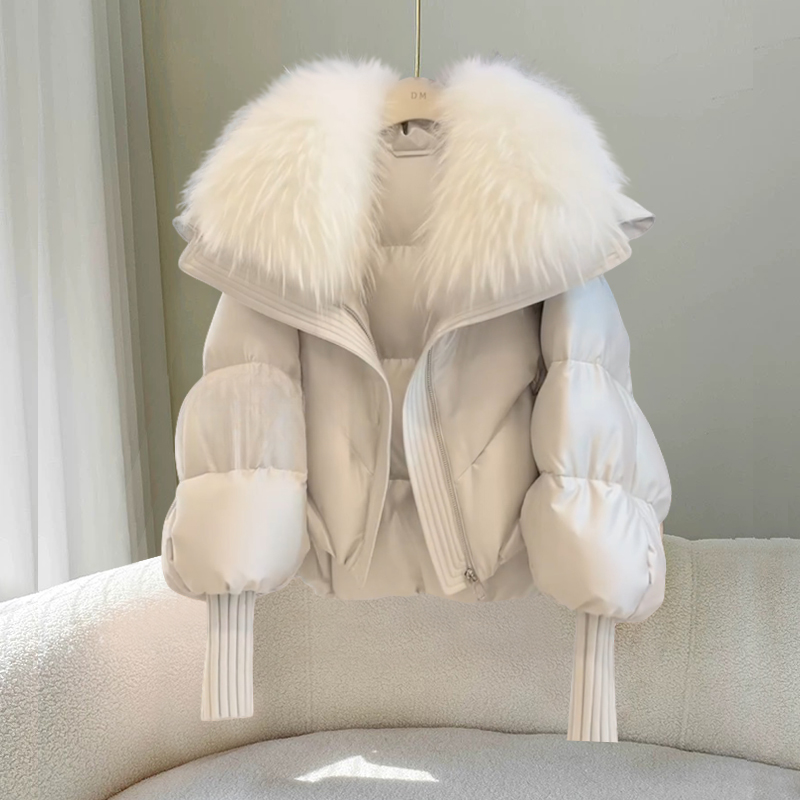 冬季爆款超好看毛领气质棉服女2024爆款高端加厚抗寒保暖面包服潮