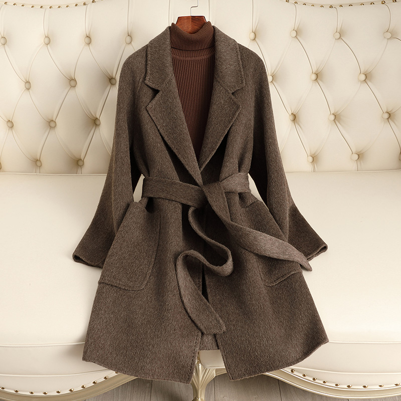 双面羊毛大衣女装小个子中长款2025秋冬新款气质百搭宽松毛呢外套