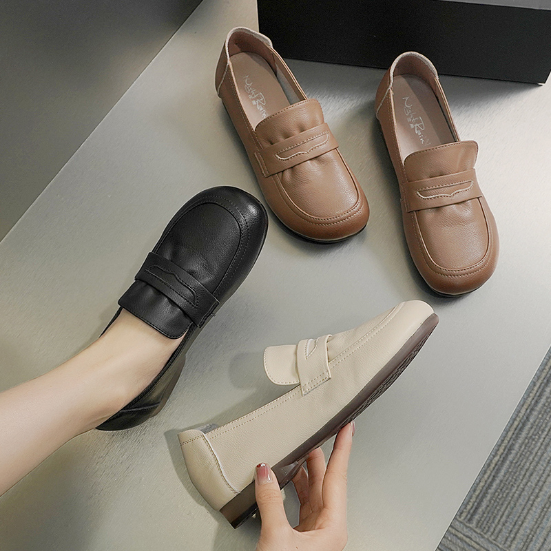 超软真皮软底妈妈鞋单鞋牛筋底中年平底皮鞋舒适软面女鞋夏季新款
