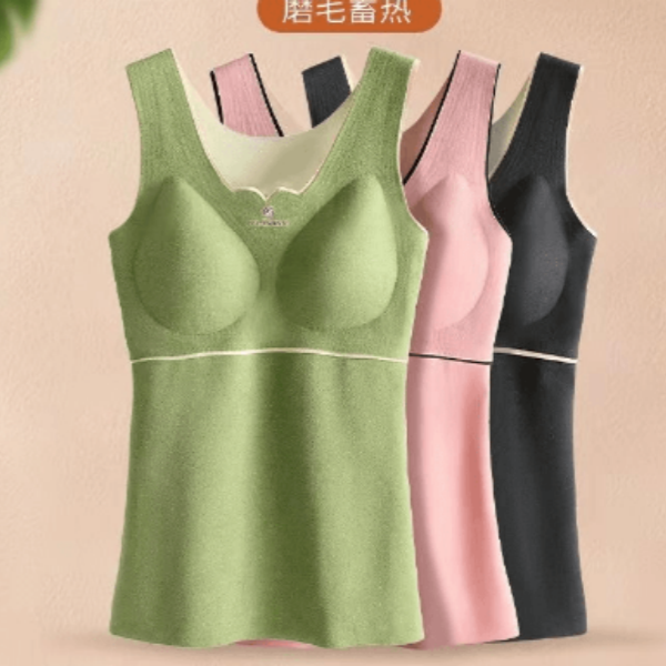 【自带胸垫】秋冬保暖背心女亲肤舒适修身内穿打底蓄热保暖内衣063
