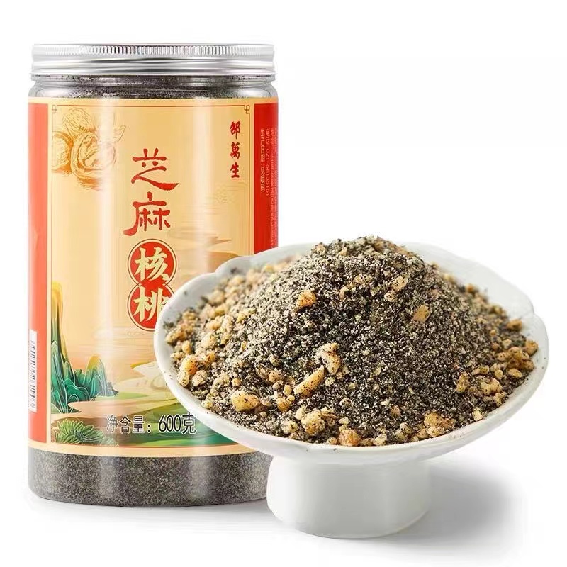 邵万生上海芝麻核桃粉现磨黑芝麻核桃粉即食早餐黑芝麻核桃粉600g