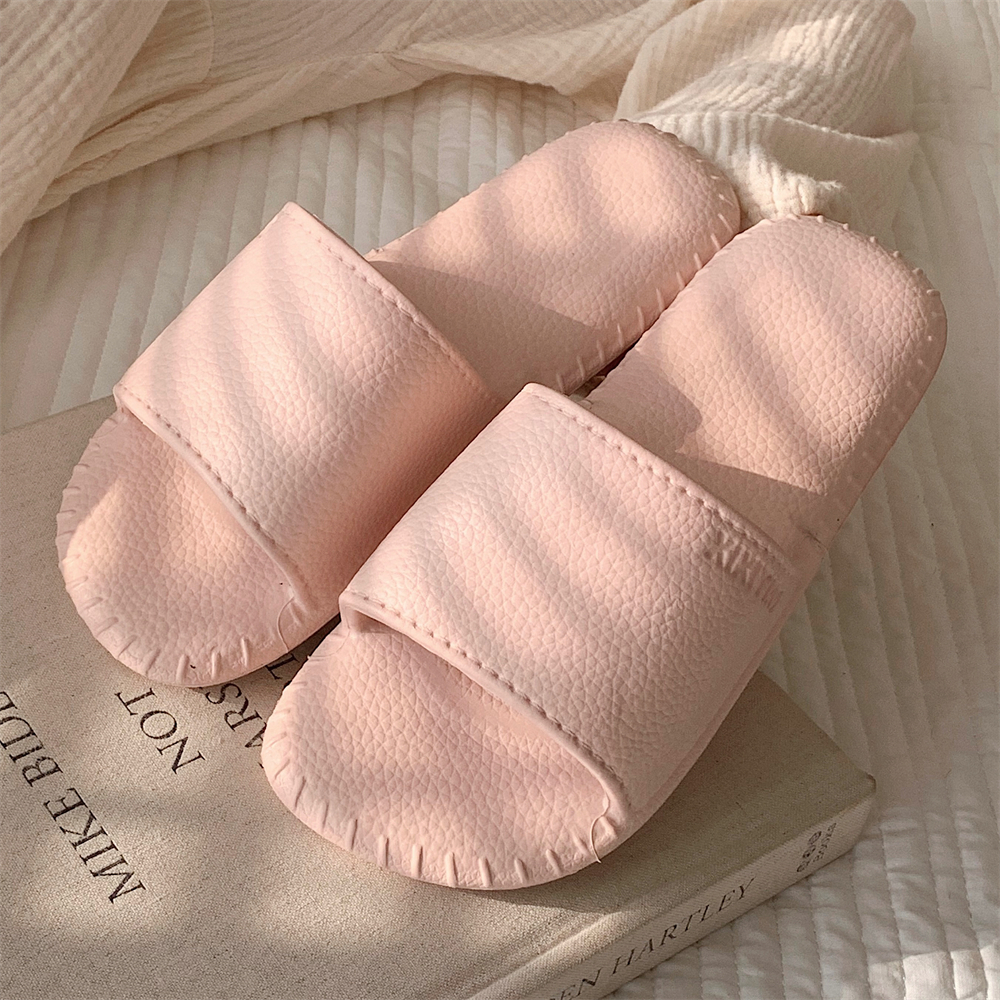 夏季新款高级感复古皮纹凉拖鞋情侣室内洗澡防滑eva一字拖男女ins