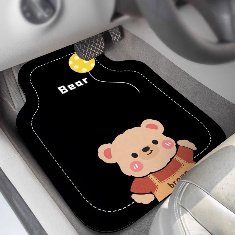 汽车脚垫通用地毯专用单片卡通可爱女地垫防脏易清理车垫子防滑垫