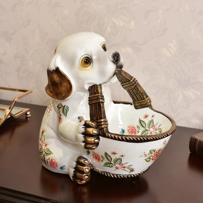 墨菲招财狗狗钥匙收纳玄关摆件家居门口美式客厅装饰摆设乔迁礼物