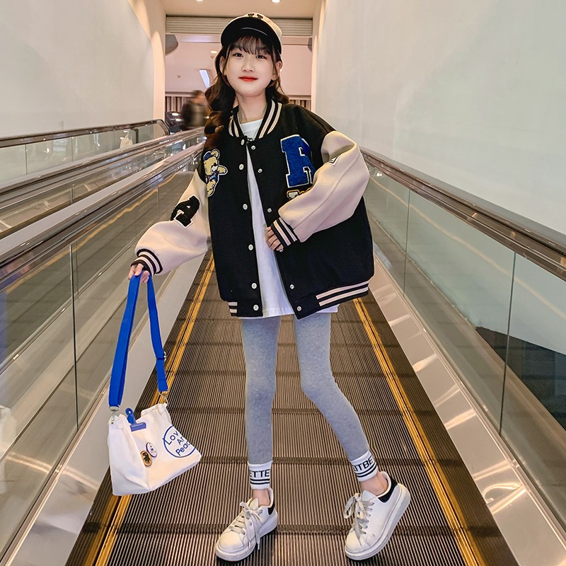 女童棒球服外套春装2025新款春秋装网红中大童儿童装洋气上衣时髦