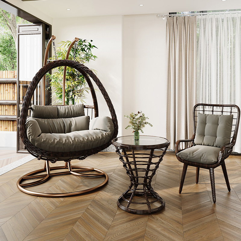 吊篮藤椅家用摇篮椅室内阳台吊椅庭院鸟巢掉吊兰单双秋千懒人吊床