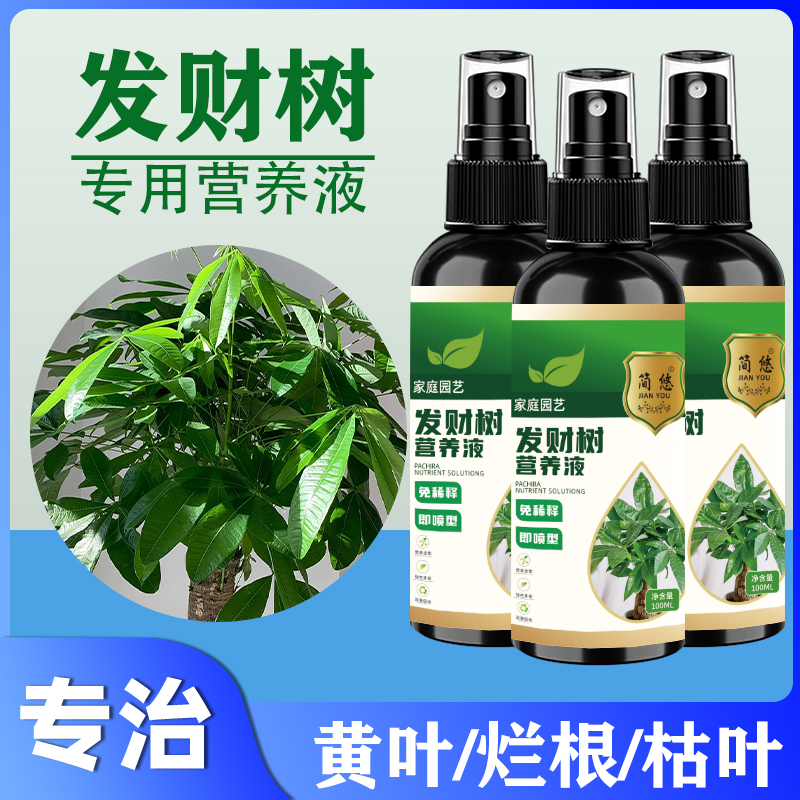 【常绿】发财树营养液专用肥料叶子发黄掉叶烂根救活催芽剂免稀释