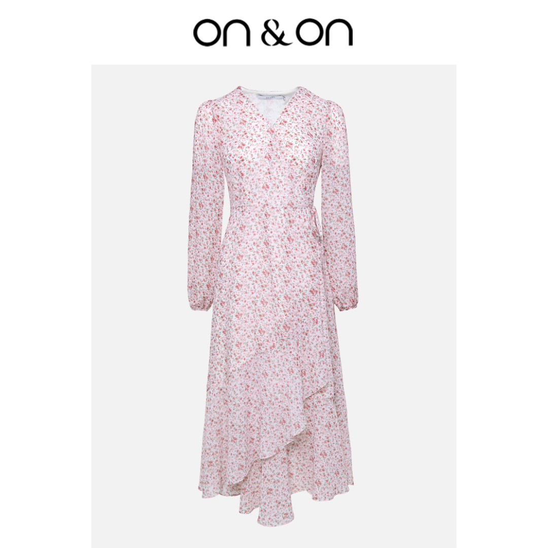 ON&ON/安乃安春秋季长袖温柔一片式女款系带碎花连衣裙-N3SP16009