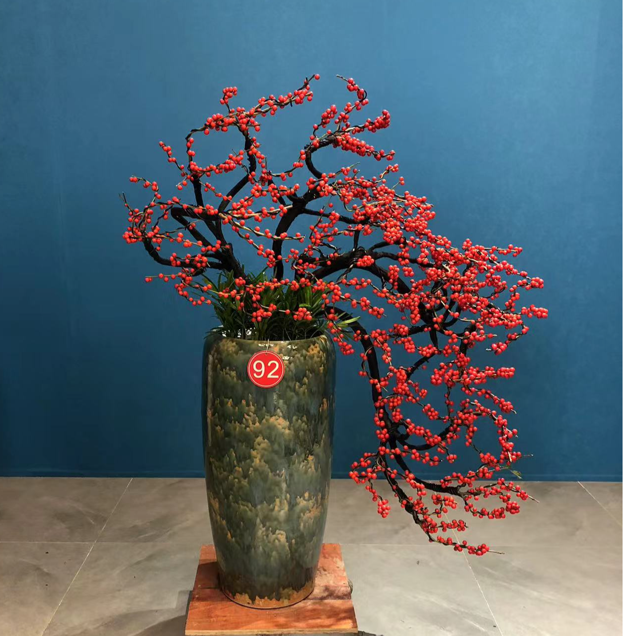 满堂红北美冬青黑骨造型高端观果盆栽中国红冬季耐寒果期悠长礼品