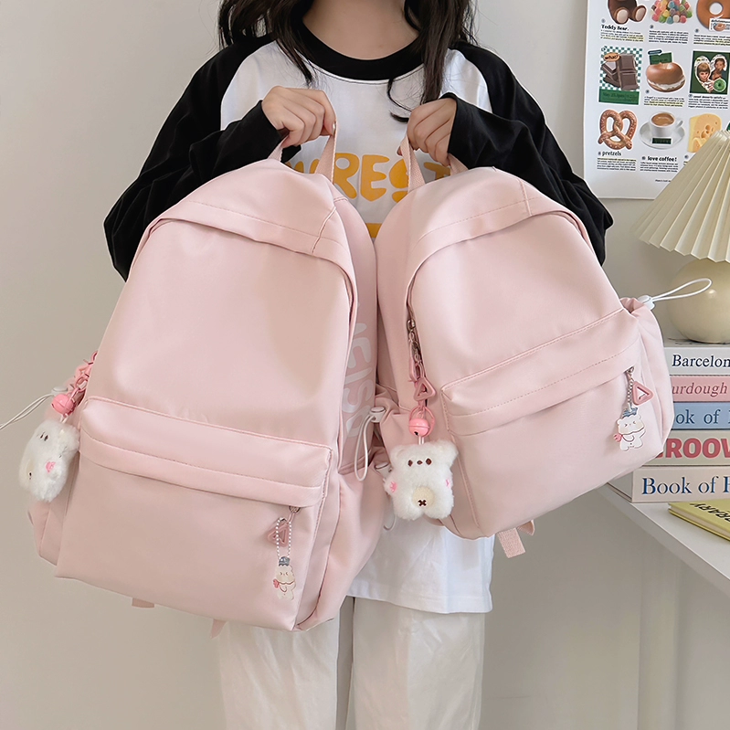 大容量书包女初中生少女简约百搭日系高中大学生双肩包设计感背包