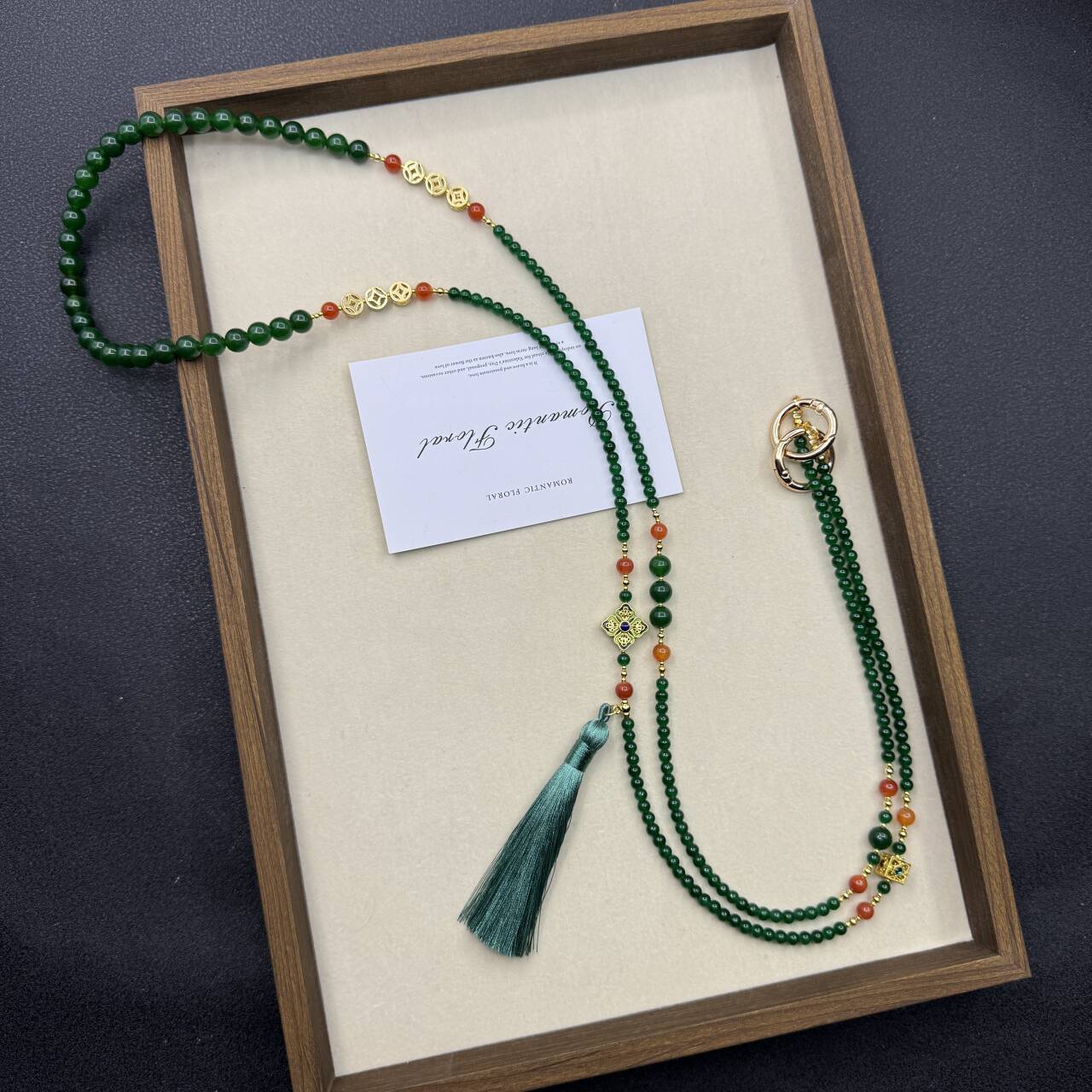 斜挎款挂链新中式手机挂绳长款国风手工串珠链手机斜挎链中国风