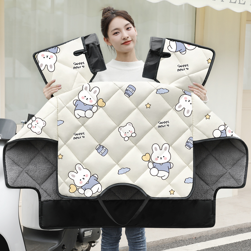 电动车挡风被冬季防水摩托电瓶冬天电车款防风罩加大挡风防雨被