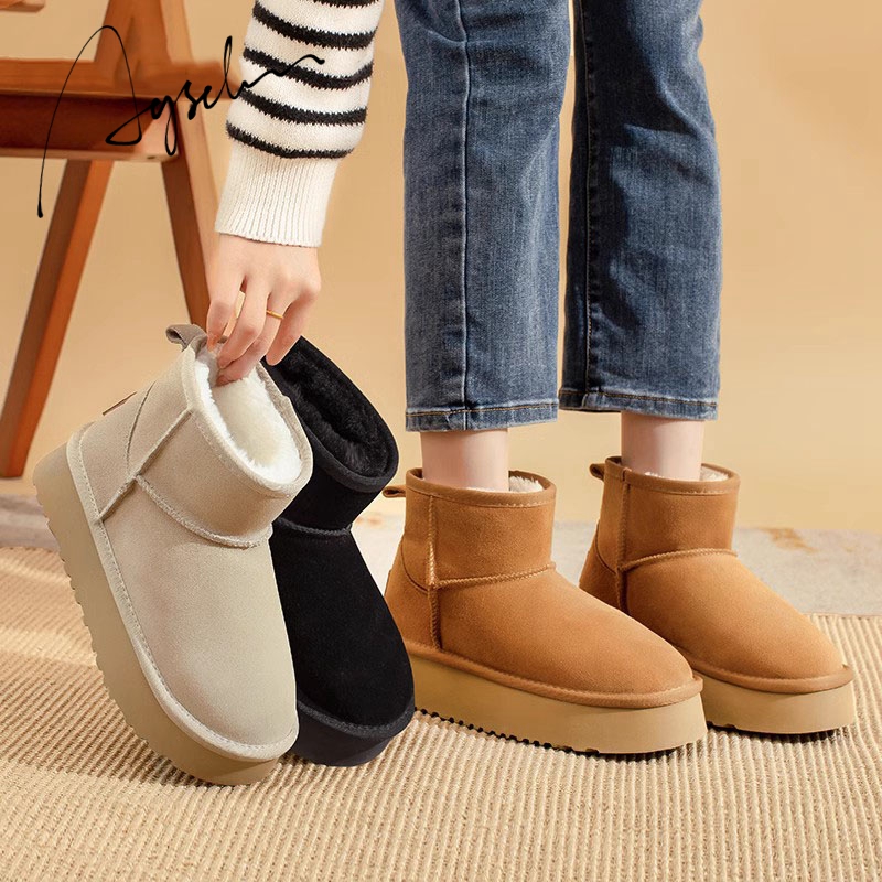 【奥古狮登】雪地靴女冬加绒加厚增高4.5CM 多色可选 924090AA