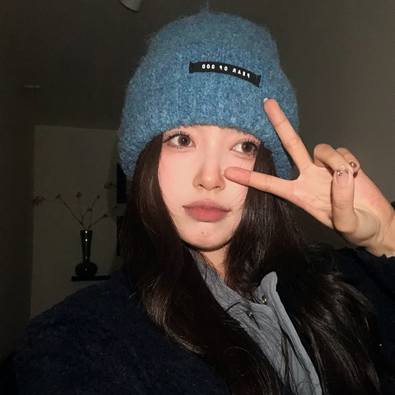 【猫仔kitten】简约纯色保暖针织帽韩系休闲百搭套头帽子女冬天