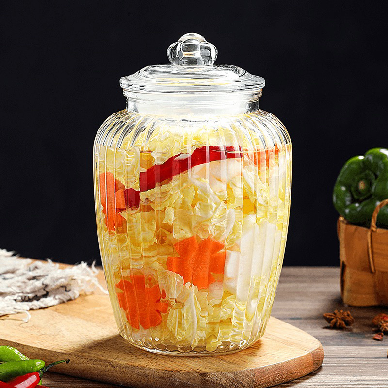 （2300ml）加厚玻璃泡菜坛子密封罐腌萝卜糖蒜五谷杂粮零食储物罐