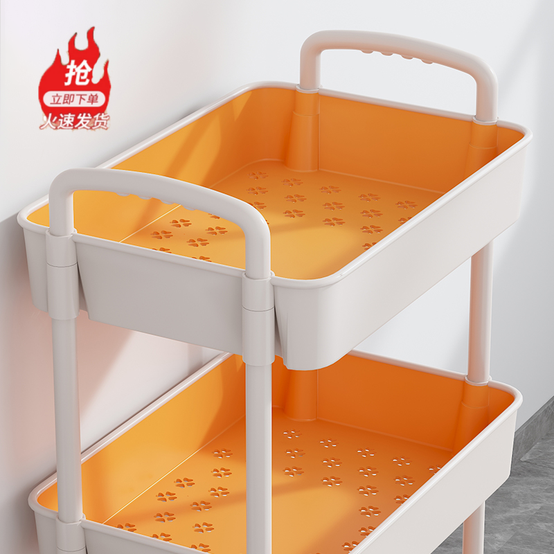 厨房置物架落地多层架果蔬玩具零食菜篮蔬菜收纳多功能移动小推车