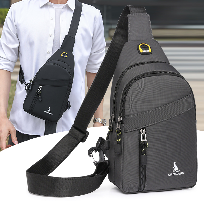 2025新款时尚休闲百搭斜挎包潮流个性胸包运动男包防水牛津布006
