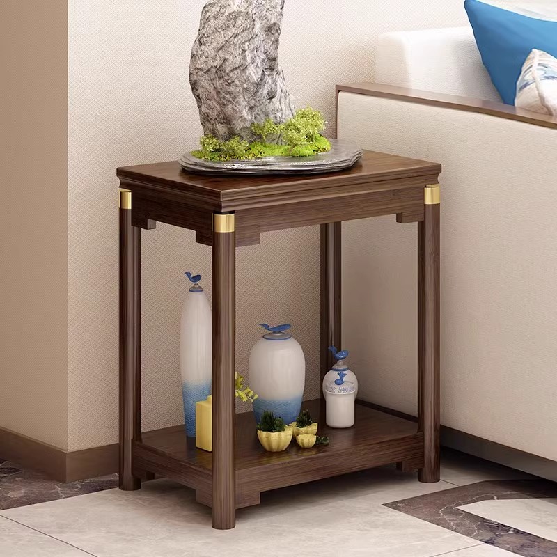 边几角几鱼缸架子底座客厅花架子落地式实木摆放置物架奇石泰山石