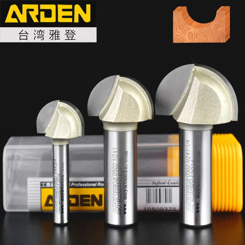 雅登圆底刀具电木铣修边雕刻机R铣刀木工圆头铣刀圆槽圆球形刀头