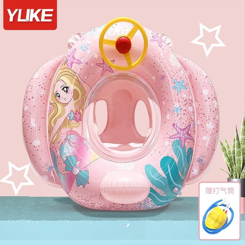 游泳圈儿童卡通救生圈加厚款防侧翻女童男童游泳装备宝宝幼儿泳圈