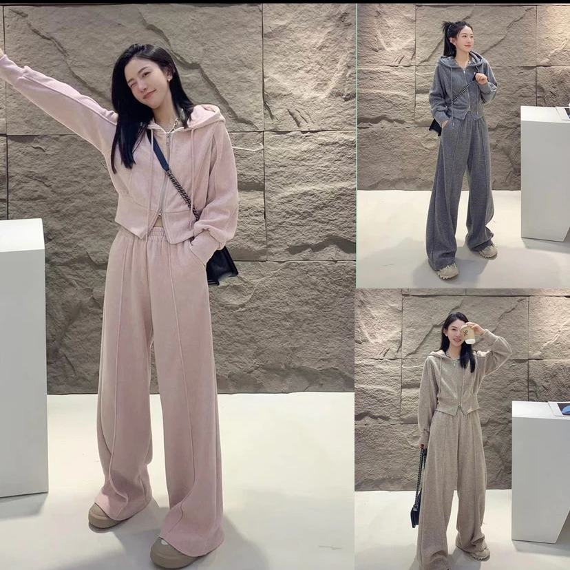 高个子175加长运动休闲连帽卫衣针织套装宽松网红时尚穿搭学生款