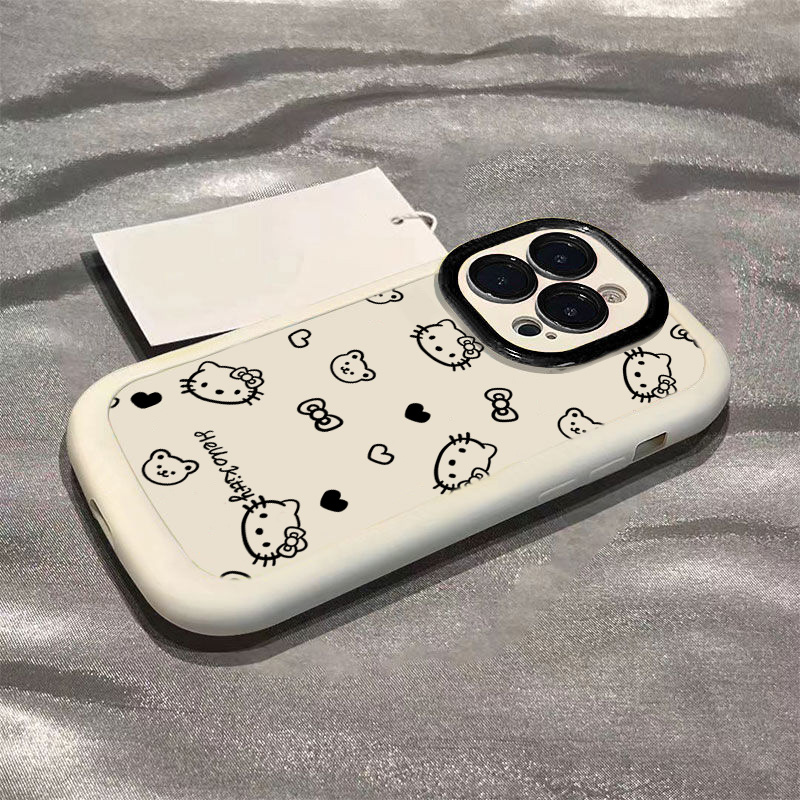 简约凯蒂苹果15Promax手机壳iPhone14卡通12pro趣味防摔11/13创意
