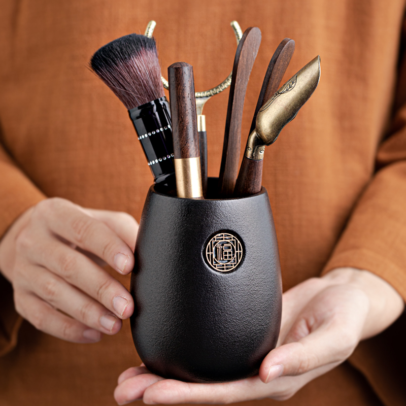 茶道六君子功夫茶具配件大全茶道轻奢泡茶茶刀茶夹刷用品