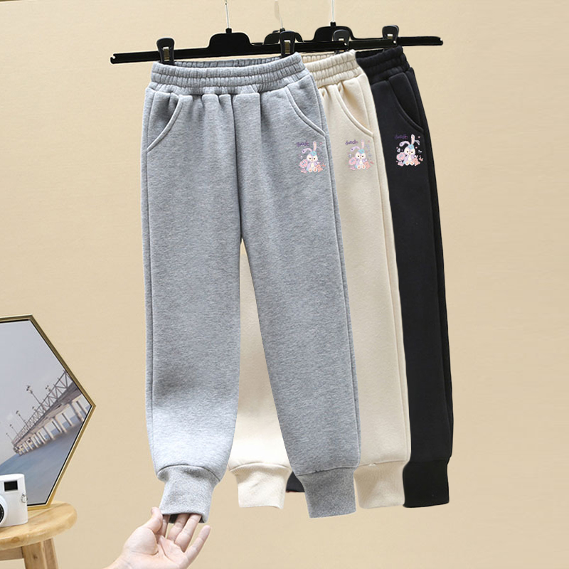 女童2025新款秋装裤子洋气大童女孩秋冬款卫裤休闲加绒儿童运动裤