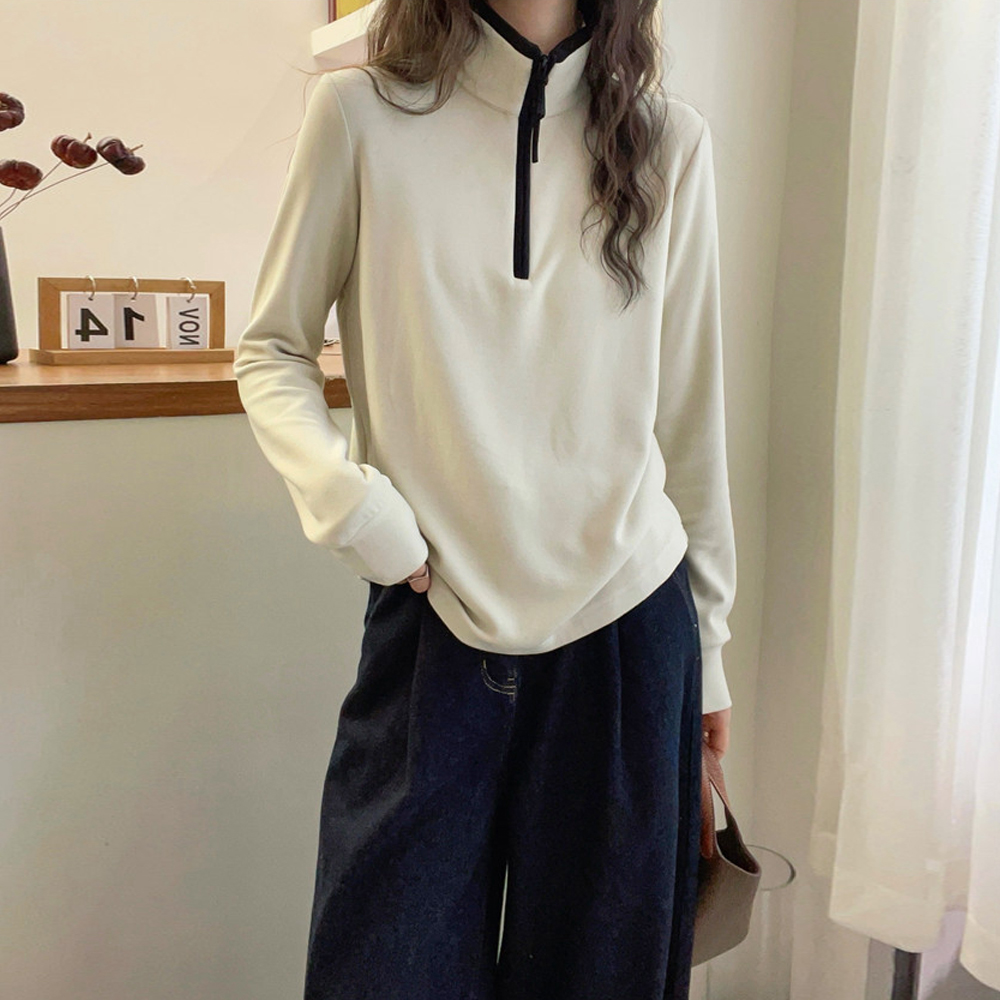 半拉链立领澳绒卫衣女欧洲站冬装2025新款双面德绒时尚打底上衣潮