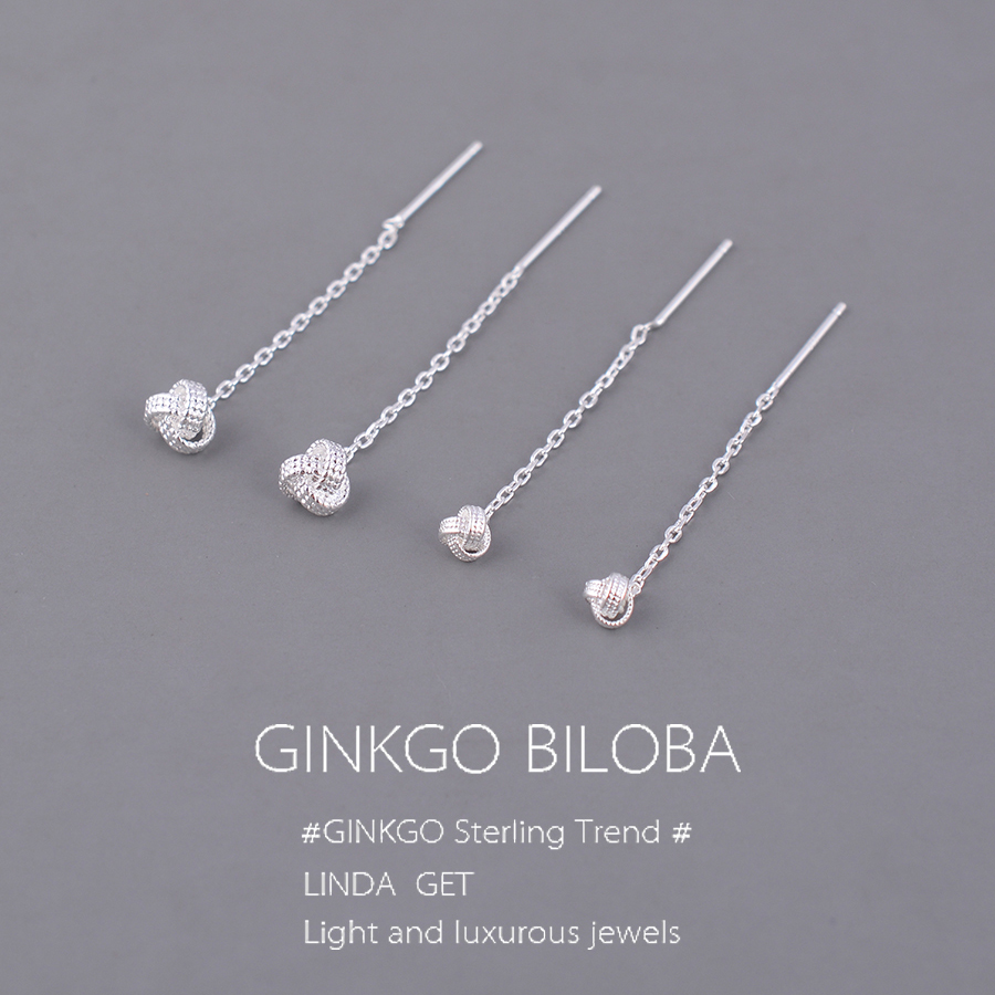 足银耳饰 999纯银如意结流苏耳线女2025新款爆款耳钉轻奢小众耳饰