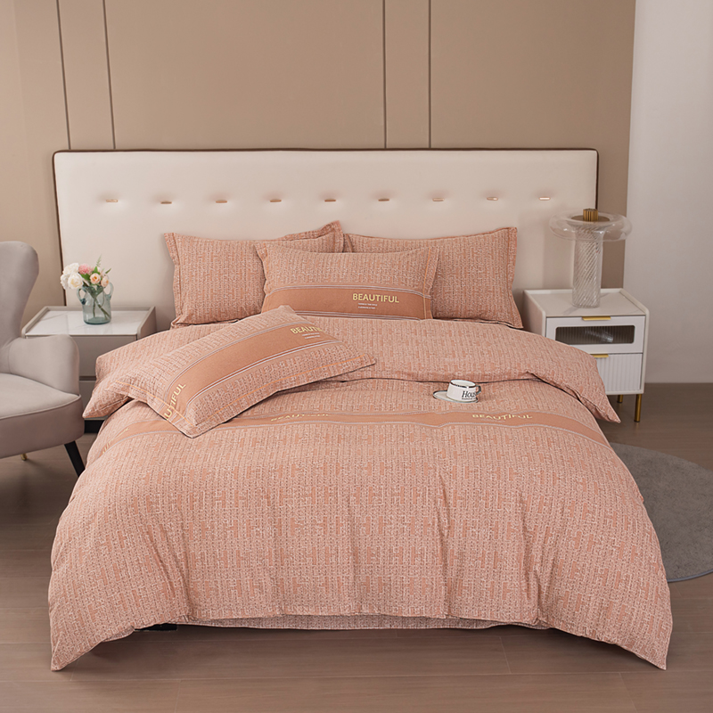 四季亲肤裸睡斜纹磨毛全棉四件套100棉床上用品春秋双人被套被罩