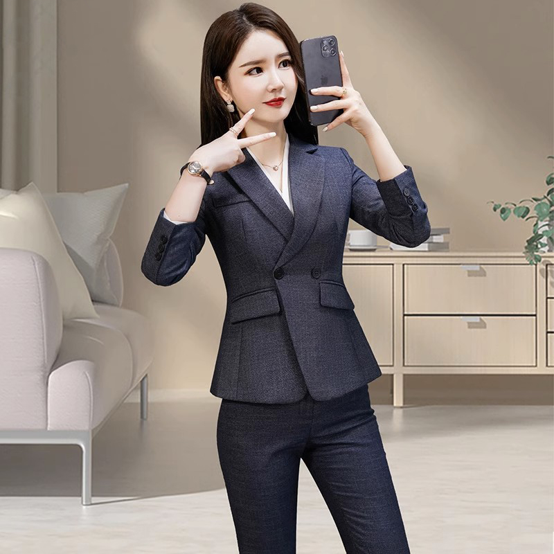 高端秋冬时尚职业西服套装女士气质美容师商务经理面试职业装西服