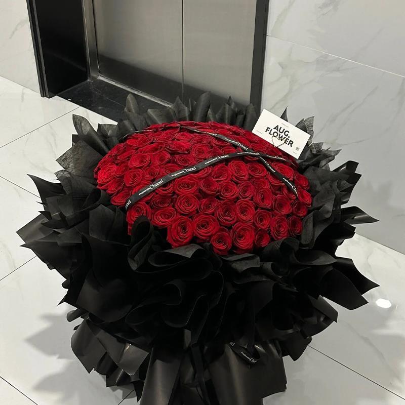 【真花花束】99朵红玫瑰花束生日鲜花礼物订婚11朵全国同城配送女友