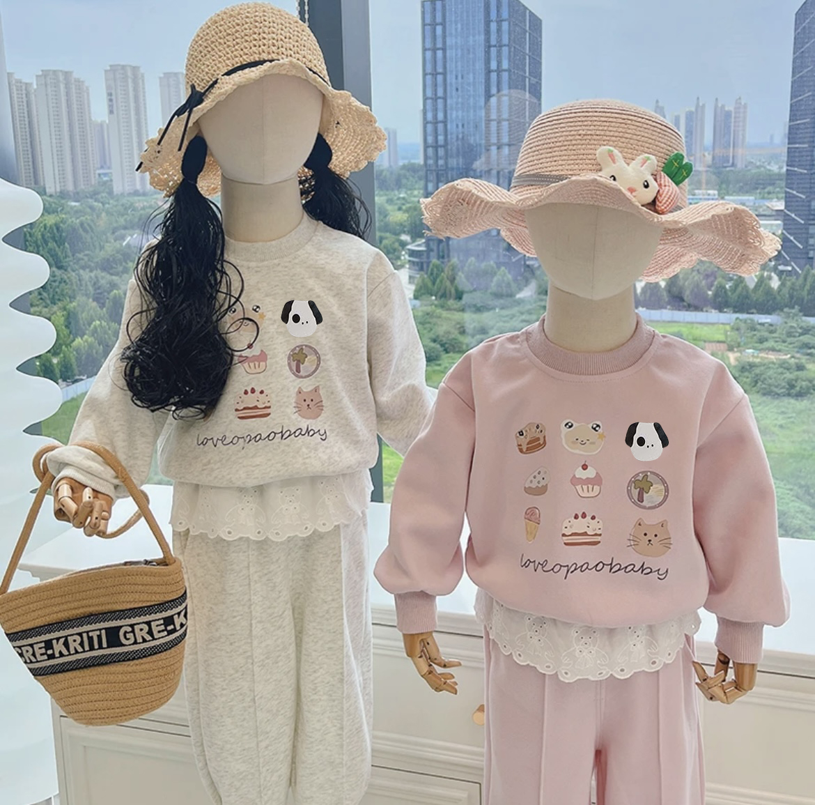 女童卫衣套装春秋2025新款儿童休闲时髦秋季宝宝棉质洋气秋装运动