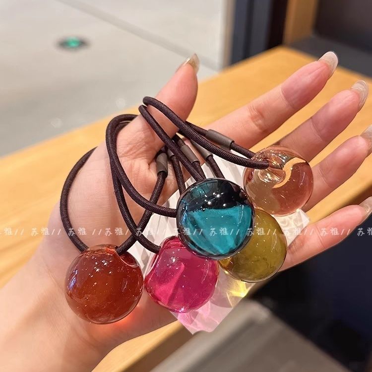 透明果冻球高马尾扎发绳高弹力耐用橡皮筋发圈头绳女网红2025新款