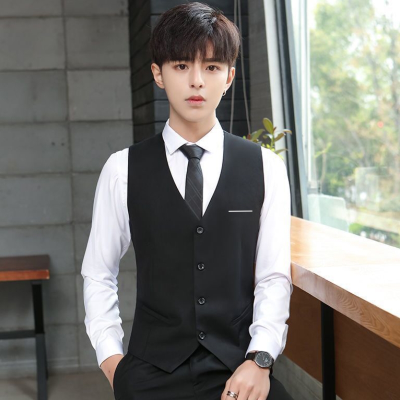 男士西装马甲修身商务职业春秋韩版百搭背心新郎结婚伴郎马夹礼服