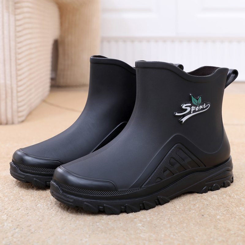 短筒雨鞋女款厨房工作鞋防水雨靴加绒可拆卸保暖水鞋时尚防滑胶鞋